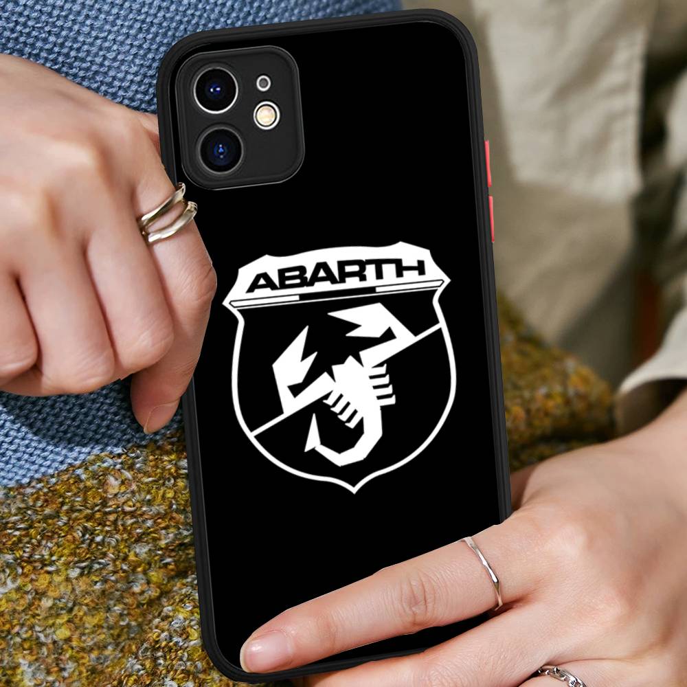 A-Abarth ЛОГОТИП Матовый Прозрачный Чехол для Телефона Для IPhone Case 16 15 14 13 12 11 Pro Max X XS Max Plus
