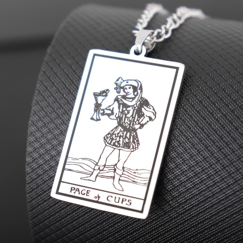 Waite Holy Grail Tarot Necklace European and American Retro Men's Hip-Hop Style Necklace