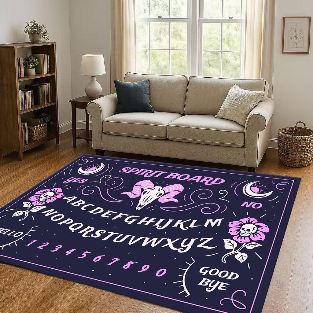 HD Retro Witch Spirit Ouija Board Art Living Room Non-Slip Area Rug Carpet for Bedroom Kids Playroom Sofa,Home Decor Doormat