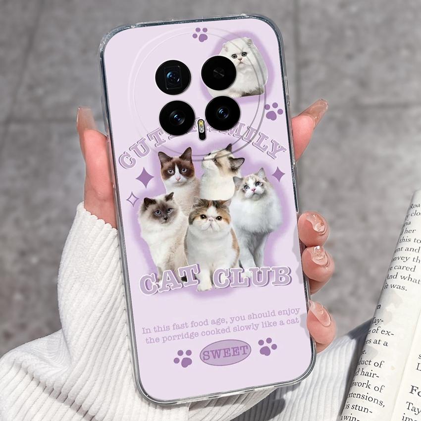 Для Huawei Honor Magic8 7 6 5 Pro Nova 12 Ultra 12i Чехол для телефона Красивый цветочный узор Прозрачный силиконовый Полностью защитный чехол Для корпуса Huawei