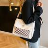 Большая вместительная сумка-мессенджер для поездок на работу, корейская клетчатая сумка, сумка через плечо для студенток, холщовая сумка для студентов
