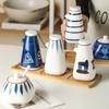 Chinese Style Oil Vinegar Sauce Pot Dispenser Soy Bottle Tank Ceramic Gravy Boat Seasoning Pepper Spices Jar Kitchen Tools