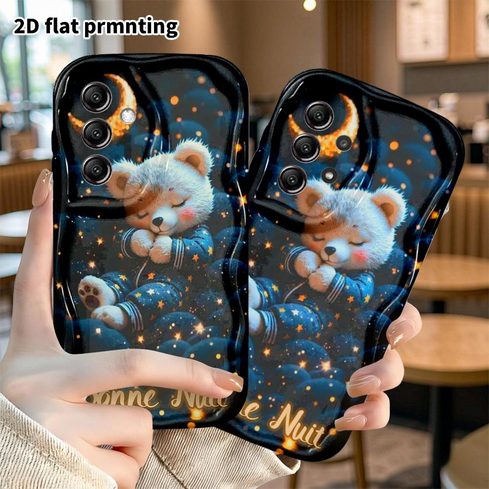 Phone Case: 2D Flat Samsung Galaxy A34 A35 S20 S22 S21 FE Plus Ultra Protective Case, Little Bear Moon, Christmas and Halloween Gift