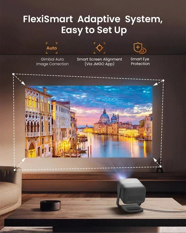 JMGO N1S Portable Triple Laser Projector - 4K UHD, 120Hz, 1200CVIA, for Home Theater & Outdoor Gaming