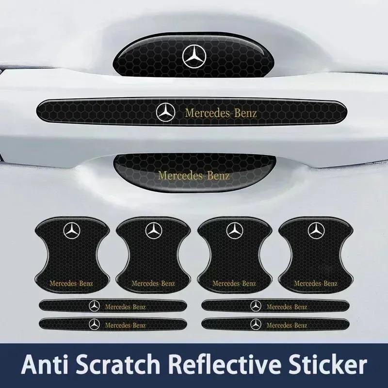 CRK1 Car Door Handle Protector Bowl Anti Scratch Reflective Sticker For Mercedes Benz A C E CLA180 GLB200 GLC300 CLS GLA E Class