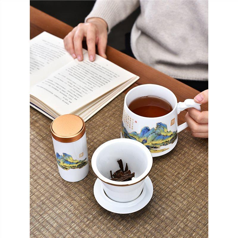 Керамическая чашка для чая, деловой партнер, подарок для руки, офисная чашка для воды, три чашки, подарок на открытие, чашка, банка, подарочная коробка, China-Chic