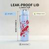 1PC Red Star Burst Pattern 750ml Color Plastic Sports Water Bottle Leakproof Flip Straw Lid Suitable for Sports Office Home Use