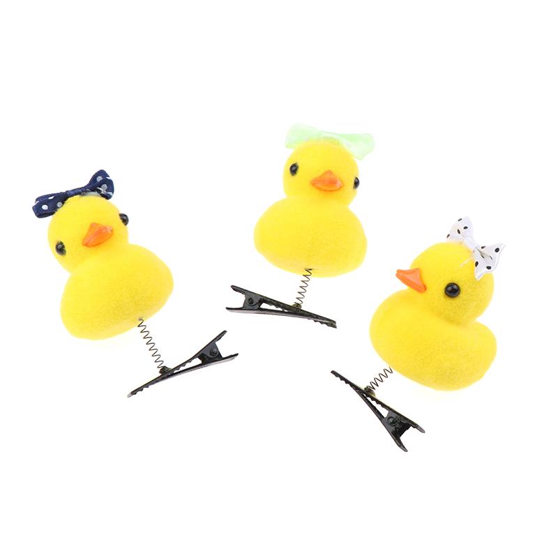 1 шт., детская заколка для волос с бантом в виде маленькой желтой утки, плюшевая заколка для волос в виде утконоса, забавный стиль, головной убор