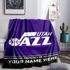 Плед для баскетбольной команды Jazz Легкий фланелевый плед для кровати Идеально подходит для путешествий, кемпинга, гостиных, офисов, диванов, Подарок фанату на Рождество