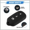2 Pcs Key Fob Case Cover Compatible for Toyota 4Runner 1999-2009 4 Button, Durable Silicone Black Remote Key Case Protector Replacement Car Parts