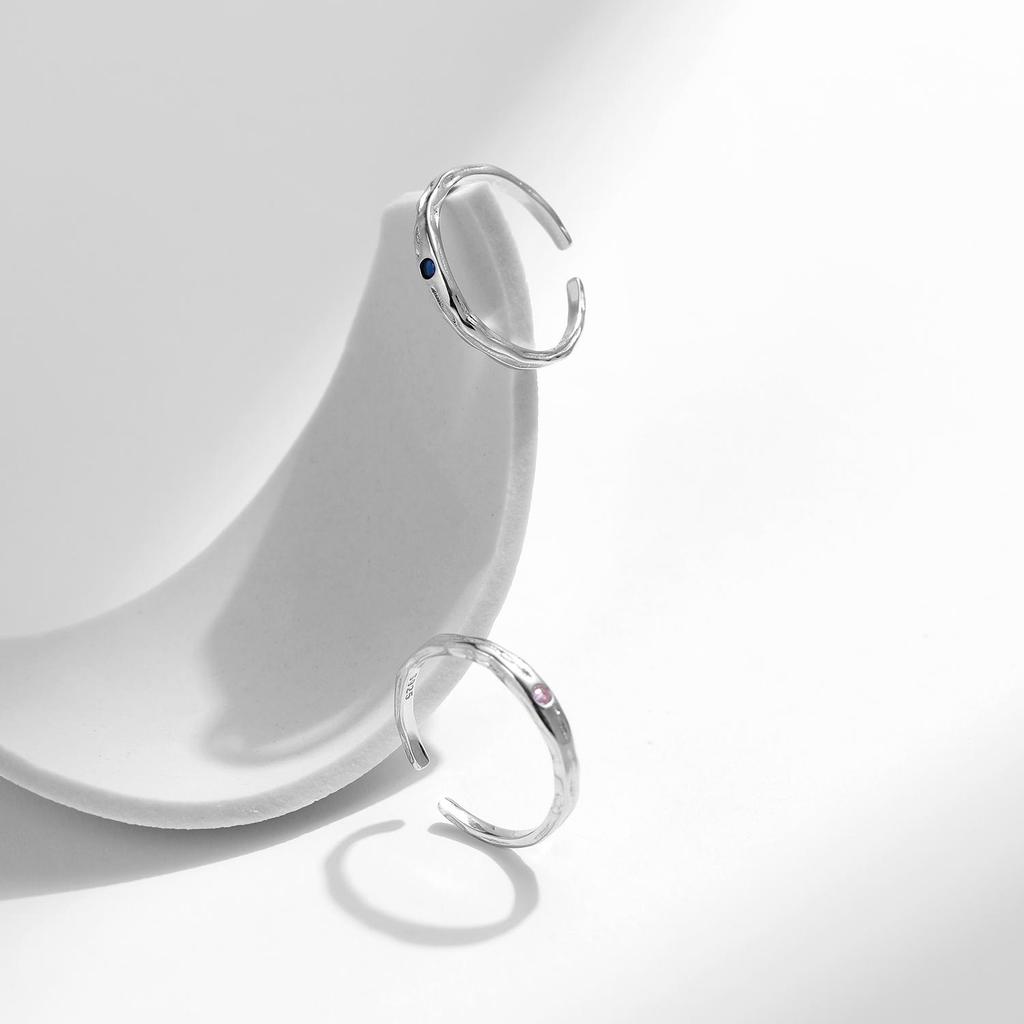 MODIAN Кольцо из стерлингового серебра 925 пробы с винтажным узором, размер 6-9, регулируемое штабелируемое кольцо на палец в стиле ретро для женщин, ювелирные изделия