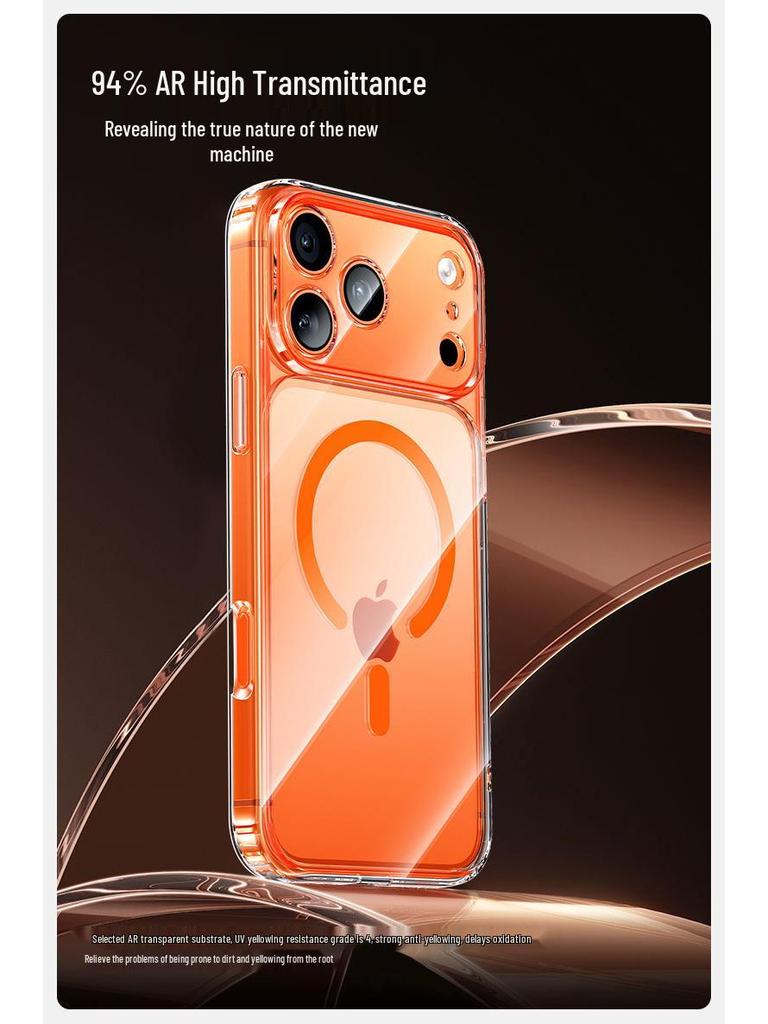 Магнитный прозрачный чехол для iPhone 17 Pro Max с защитой от падений