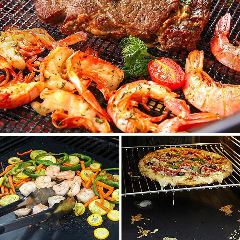 Антипригарный коврик для гриля Многоразовый сетчатый коврик для гриля для барбекю Коврик для приготовления пищи на гриле Термостойкий коврик для гриля из ПТФЭ Аксессуары для кемпинга Инструменты