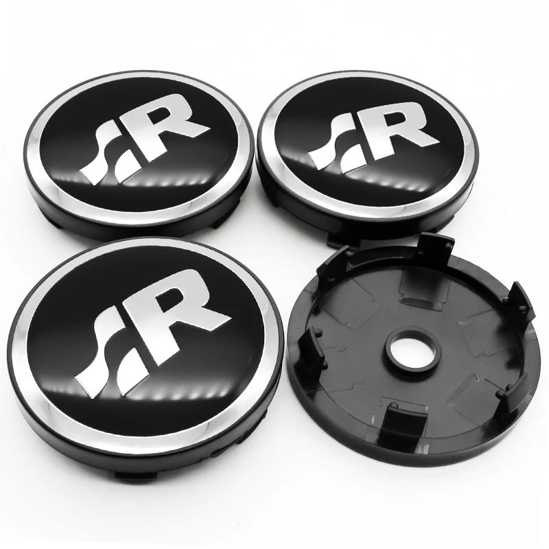 For VolkswagenMK6 4Pc 55mm 56mm 60mm 65mm Car Wheel Center Hub Cap Rim Cover Stickers For Volkswagen VW GTI R-Line R Polo T5 Golf Passat Scirocco