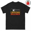 I Destroy Silence Electric Guitar T Shirt Rock And Roll Guitarist Vintage Washed Versatile Graphic Streetwear Soft