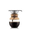 BODUM POUR OVER Drip Coffee Maker with Stainless Steel Mesh Filter, 1L Capacity, and Cork Cover (Authentic) 11571-109