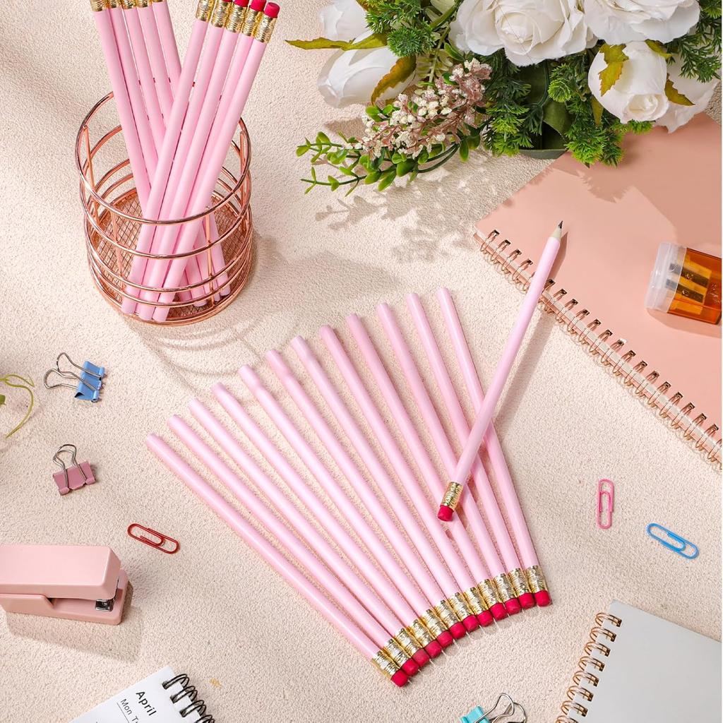 24 шт. Круглые карандаши с ластиком HB Милые карандаши Оптом для школы Графит Дерево Цвет Не заточенный карандаш для рисования Эскизы Свадьба Школа Учитель