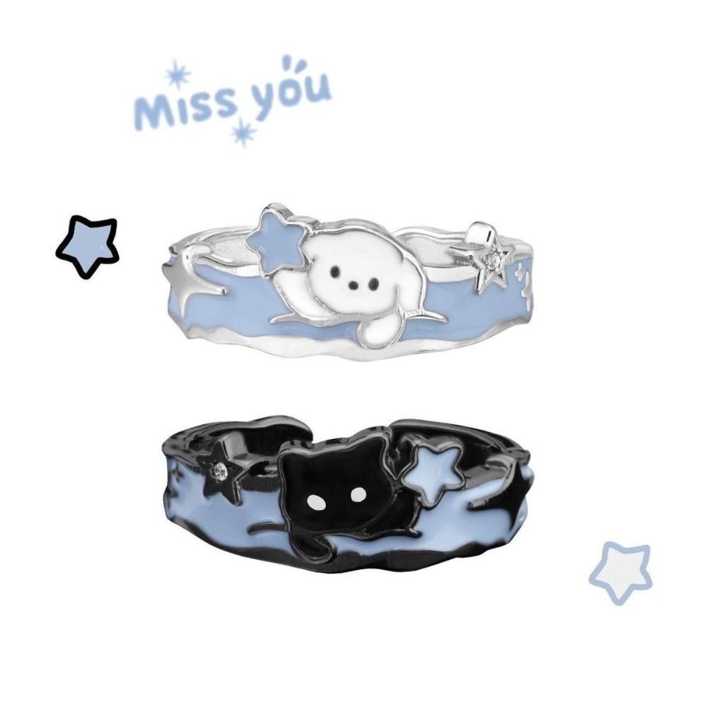 Щенячьи Кошачьи Собачьи Кольца Цинк Сплав Цинка Подарки на День Святого Валентина Милые Парные Кольца-Звездочки Подарки