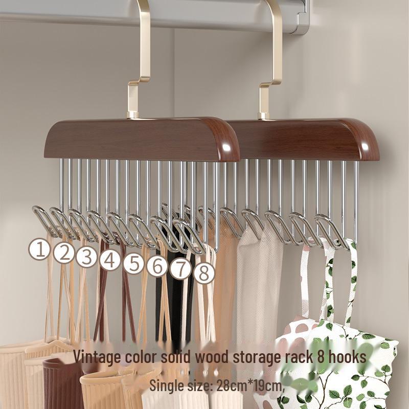 Multi-Functional Solid Wood Sling and Underwear Hanger