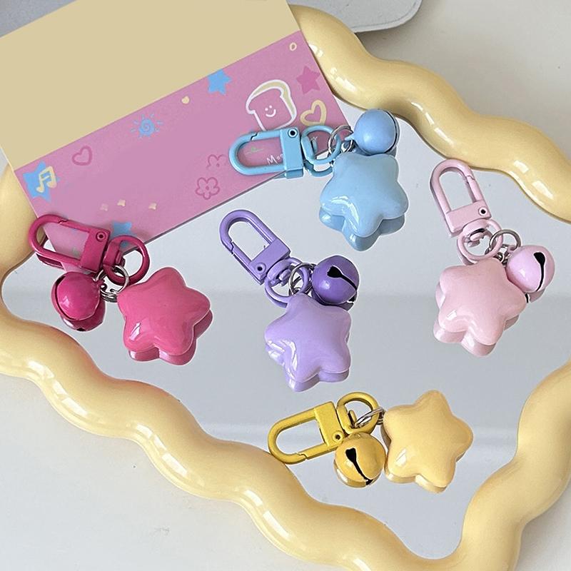 Корейский брелок в виде колокольчика в виде звезды Kawaii, брелок в виде пятиконечной звезды, кулон на рюкзак, аксессуары для телефона, кулон для девушки, подарок для пары