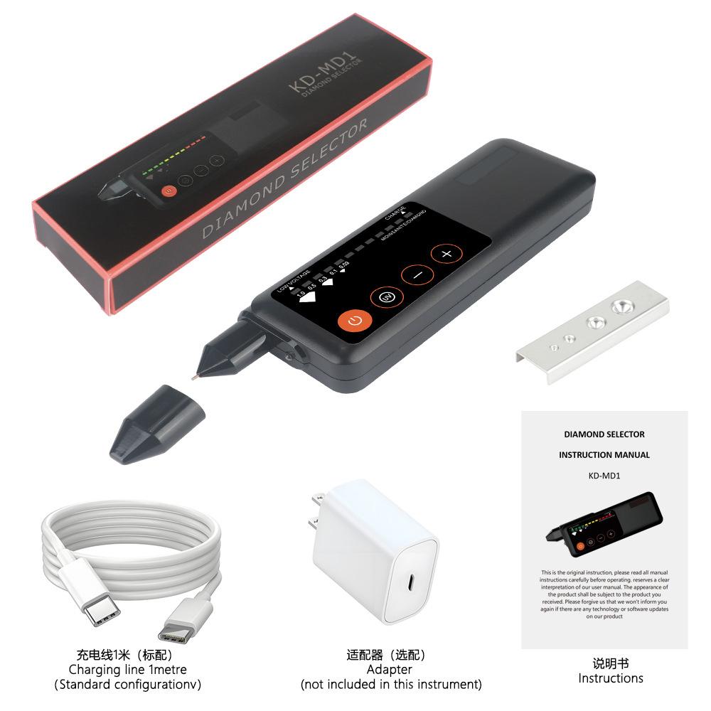 Yieryi Rechargeable Diamond Tester Pen Moissanite High Accuracy Jewelry Selector Tool with UV Light Type-C for Gemstone Stone