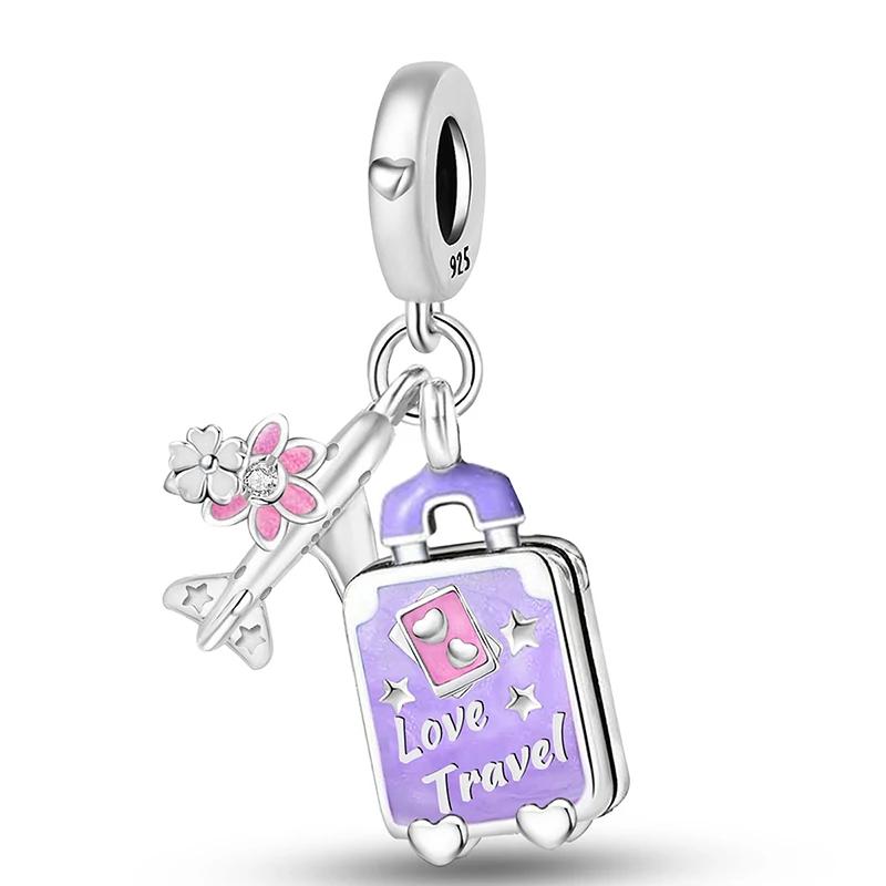 Медь Сладкий Пончик Розовый Автомобиль Жизнь Путешествия Шармы Бусина Сделай Сам Браслет Браслет Изготовление Подарок Высокое Качество Изысканные Ювелирные Изделия