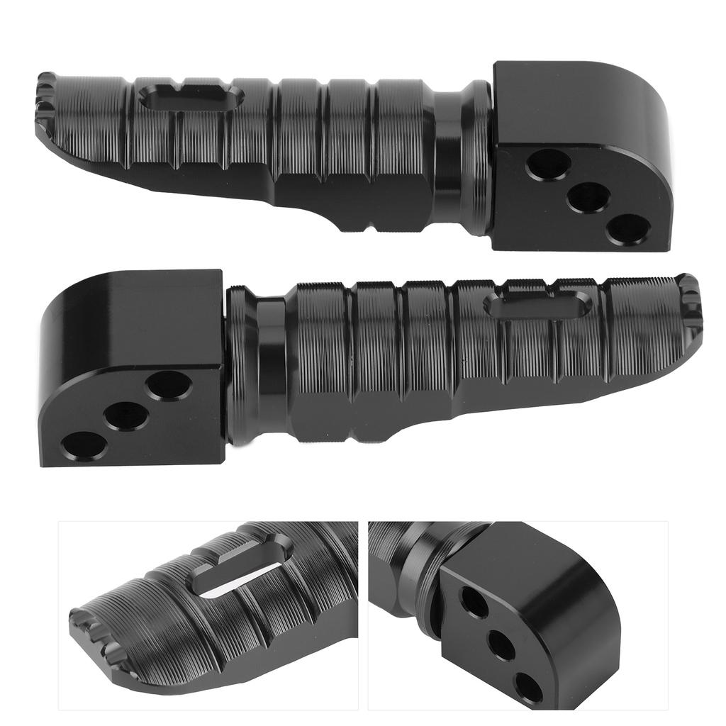 Pair of Rear Foot Pegs Aluminum Alloy Modified Pedals Fit for Kawasaki Ninja 250 Z800 Z650 Z900 Z1000SXBlack