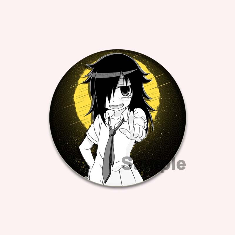 32/44/58MM Аниме Tomoko Kuroki Watamote Pins Милый мультяшный значок ручной работы Броши для нагрудника для рюкзака Одежда Подарки Аксессуар