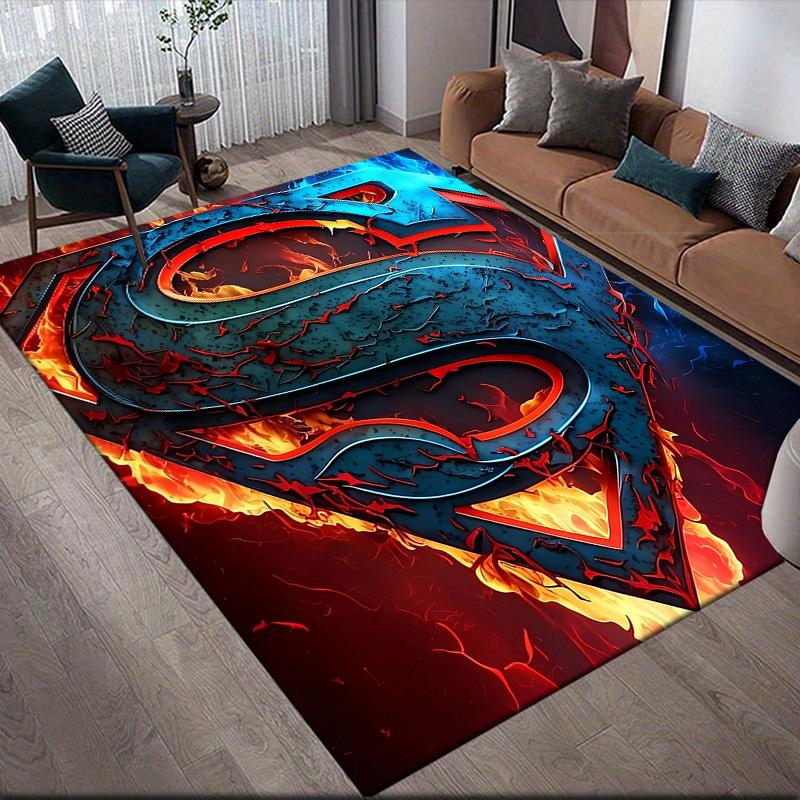 Superman anti-slip floor mat, rectangular carpet for bedroom, living room and game area