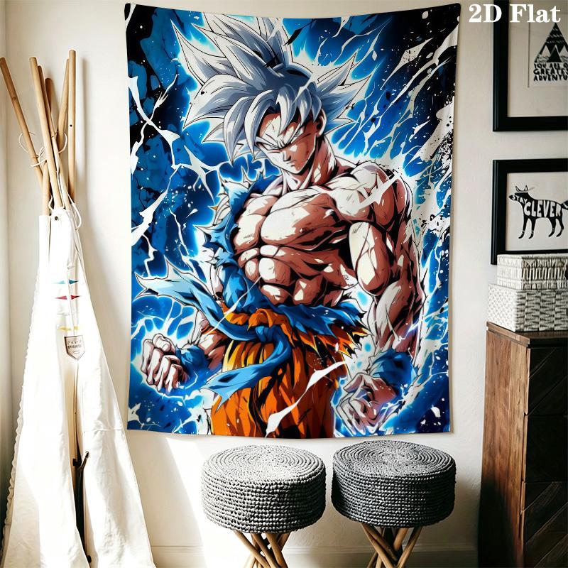 Cartoon Son Goku Wall Tapestry Aesthetic Wall Hanging Printed Fabric Blanket Decorative Tapestries For Bedroom Living Room Home Decor