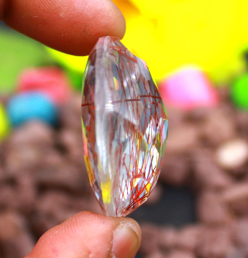 90-100 Carat Oval Shape Brazil Red Quartz Certified Lab Created Loose Gemstone SN373