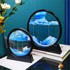 3D Moving Sand Art Picture Round Glass Deep Sea Sandscape Hourglass Quicksand Craft Flowing Sand Painting Office Home Decor Gift