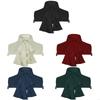Women Faux Collar Blouse Ruffle Front Jabot Half Shirt Detachable Layering Top Y166