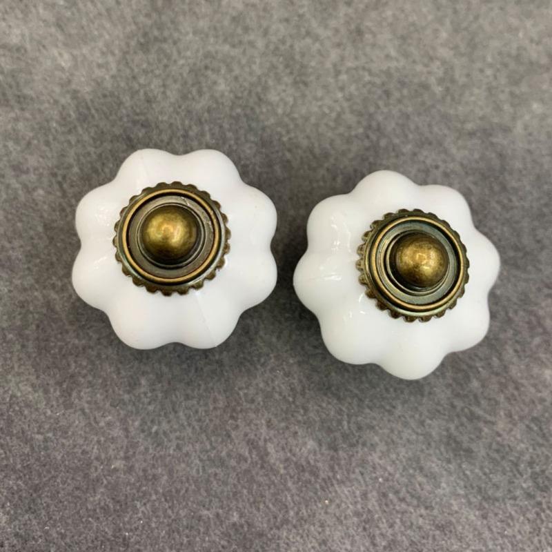 6 шт. Акриловые ручки-тыквы, белые акриловые ручки для шкафов, винтажные ручки для комодов, винтажные ручки, декоративные ручки для ящиков комодов, шкафов, гардеробных