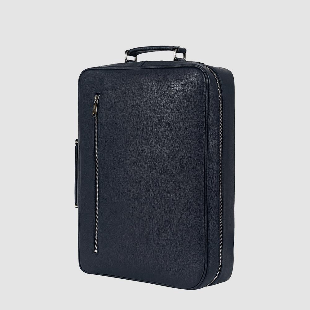 Lotuff Men'S Leather Multi Backpack Lo-1010 Nv