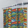Comic Book Style Shower Curtain Superhero Theme Home Decor Bath Rug Tpu Waterproof Bathroom Liner For Kids Bathrooms