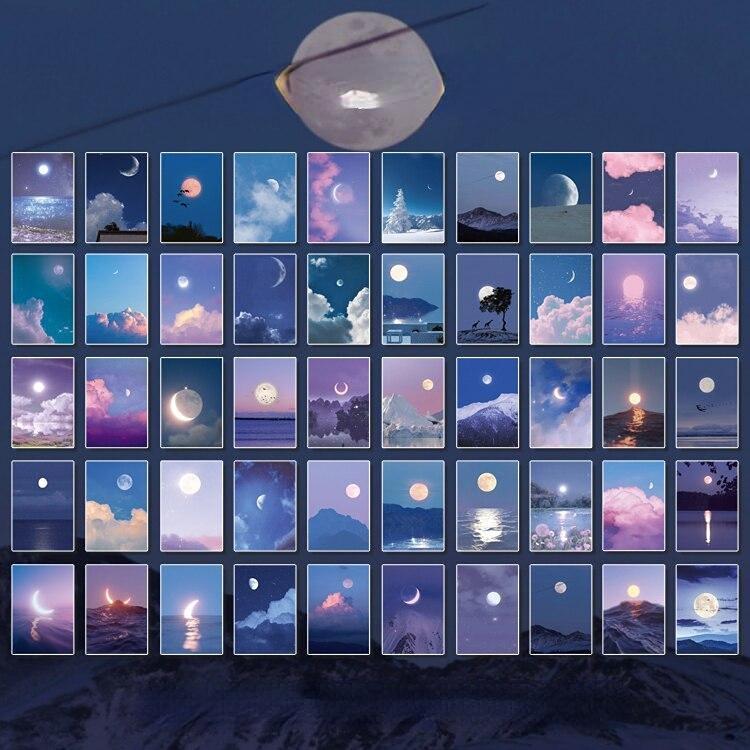 50 листов канцелярские наклейки с природными пейзажами, книжные эстетические пейзажи, милые пули, журналы, чехол для телефона, декоративная наклейка