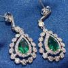 Стерлингового серебра 925 пробы, измельченный лед, огранка груша, 2 карата, изумруд, муассанит, драгоценный камень, свадебные серьги-капли, ювелирные украшения