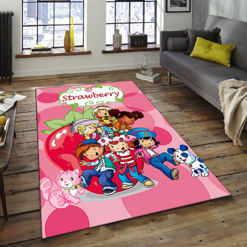 1pc Strawberry Princess5 Design Area Rug - Non-Slip, Soft & Cozy Floor Mat for Living Room, Bedroom, Office - Indoor/Outdoor Decorative Carpet