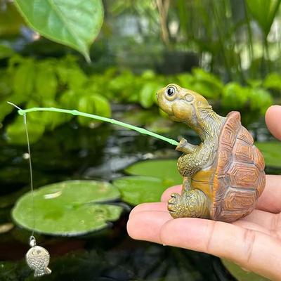 Креативное ремесло Аквариум Статуя черепахи Милая имитация черепахи Подвесная полимерная фигурка Скульптура животного Украшение Декор для дома и сада