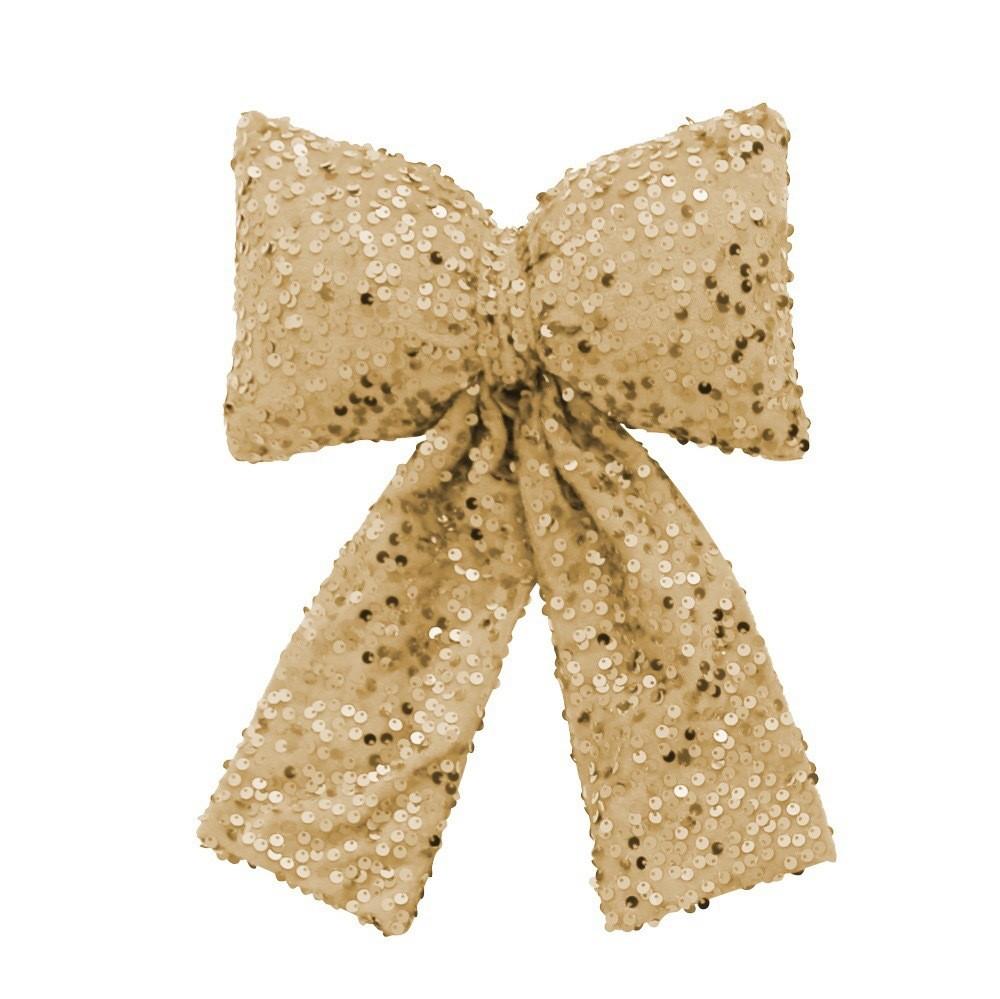 Sequins Christmas Bow Pendants For Scene Setup And Holiday Props Decorations