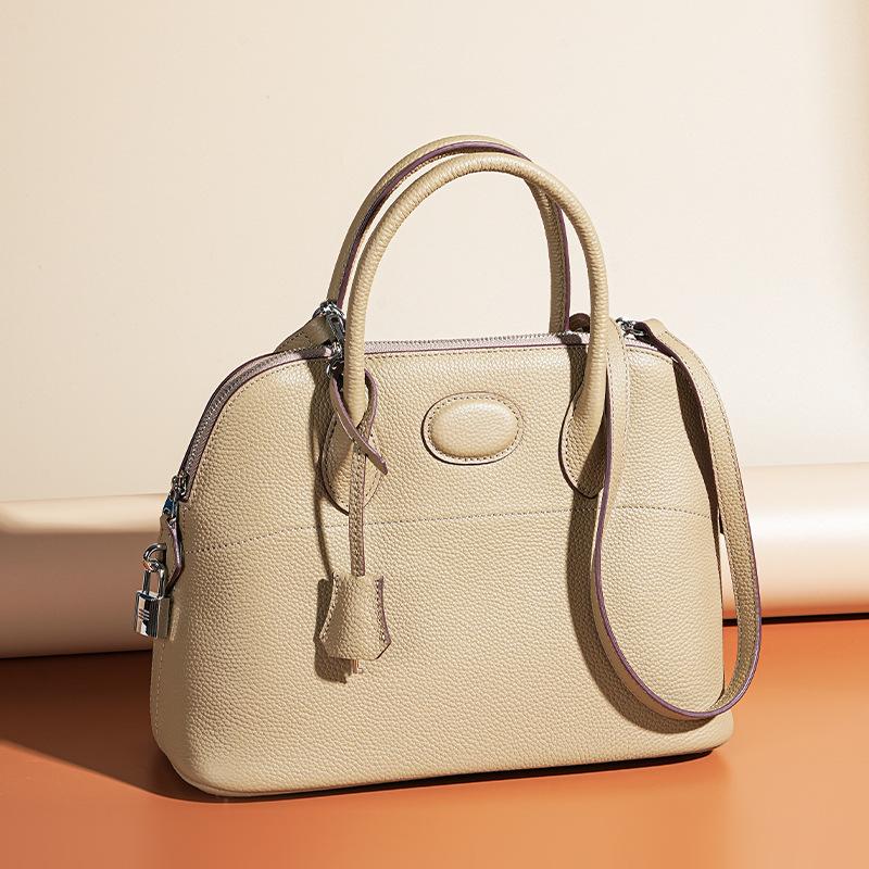 New Original First-layer Cowhide Fashion Temperament Shoulder Bag, Genuine Leather Large-capacity High-end Portable Shell Bag for Women