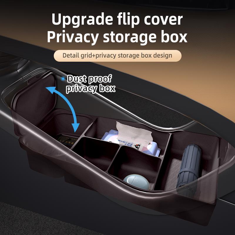 For Denza D9 2024 2025 Storage Box Center Armrest Hidden Box Cup Holder Organizer Interior Accessories