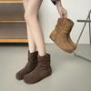 Retro Shoes, Height-increasing Boots for Women, Slimming Short Boots, Round-toed Sleeve