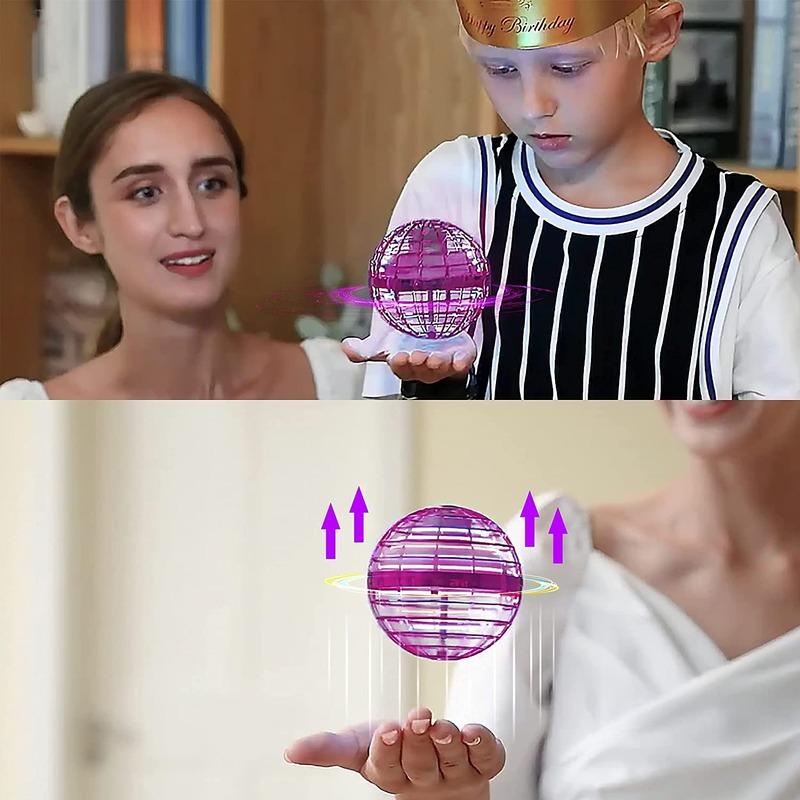 Летающий шар-шар Летающий шар-игрушка Волшебный спиннер с ручным управлением Вихревой дрон-игрушка Перезаряжаемый бумеранг со светодиодной подсветкой, вращающейся на 360°