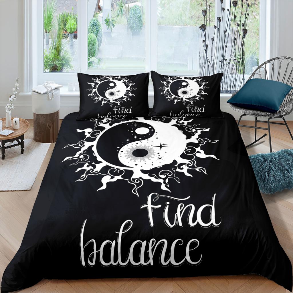 Комплект пододеяльника с принтом Инь и Ян 3D-принт Сплетни для детей, подростков, взрослых Покрывало для одеяла Королевского размера Комплект постельного белья из полиэстера