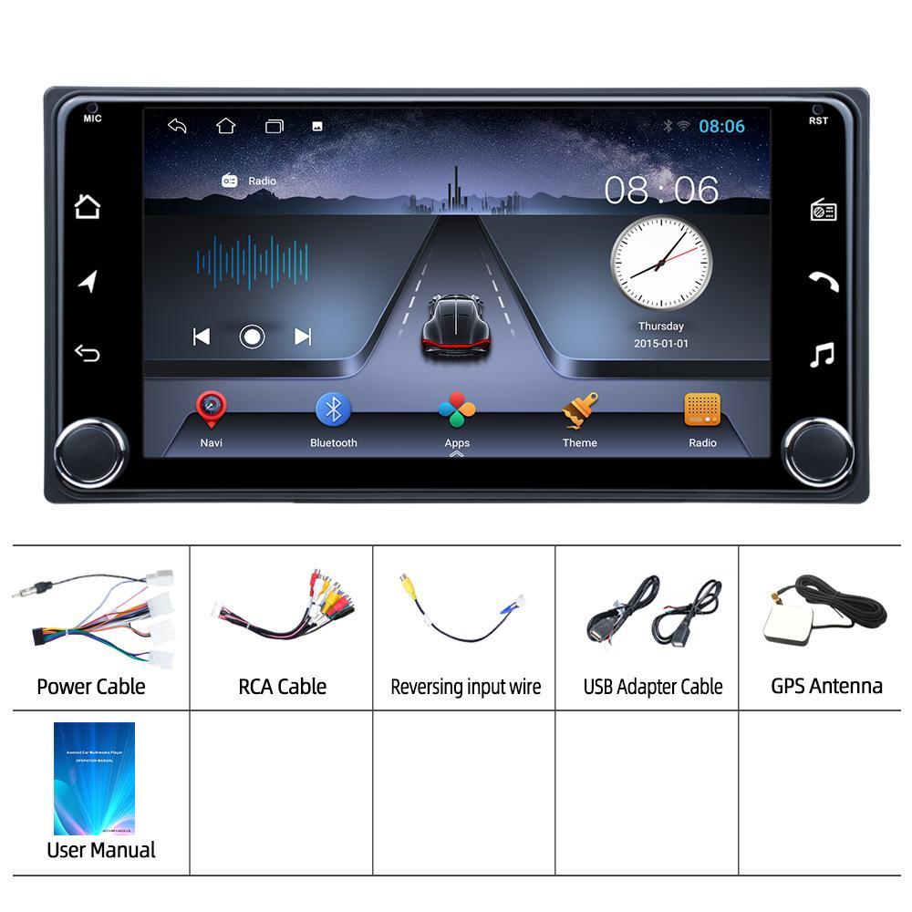 Автомагнитола 2 Din CarRadio 7 дюймов Carplay для Toyota Android Auto Mirror Link BT GPS WIFI Мультимедийный плеер Автомобильная стереосистема
