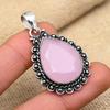 Beauteous Pink Chalcedony Gemstone 925 Sterling Silver Handmade Lovely Jewelry Pendant For Women