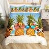 Pineapple Duvet Set Tropical Fruit Beach Print Bedding Set Teen Bedroom Decoration Three-Piece Set