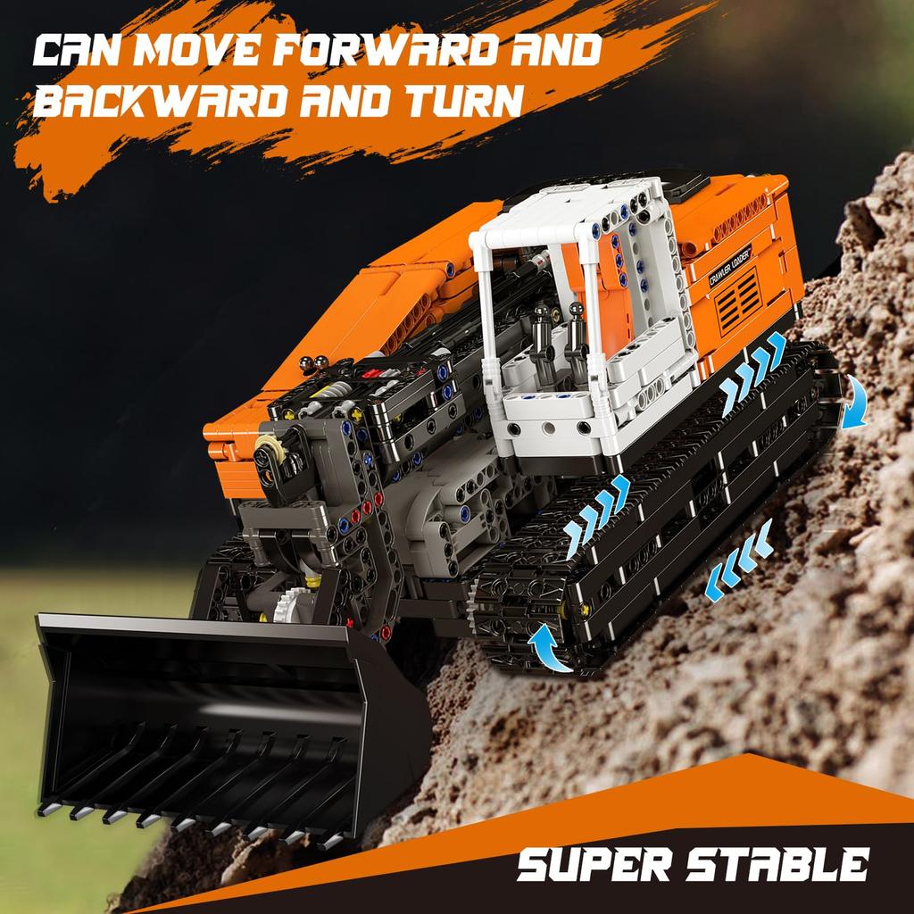 Mould King 17054 Technic RC Погрузчик Mongoose MOC Электрический бульдозер Тяжелая строительная техника Шахтный погрузчик Технологический строительный набор Трактор - (1423+